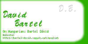 david bartel business card